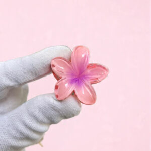 TEA-PINK flower Claw Clip - Small