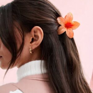 ORANGE Flower Claw - Large