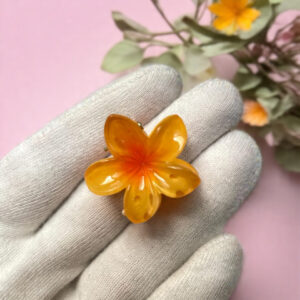 ORANGE Daisy flower Clip - Mini