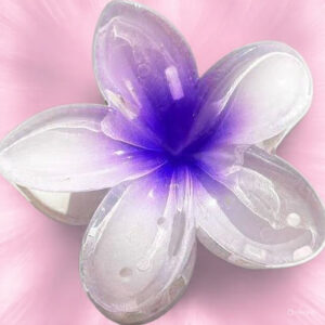WHITE-PURPLE flower Claw - Medium