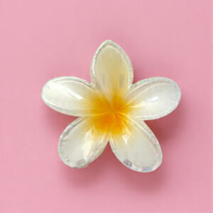 WHITE-YELLOW Flower Claw - Large