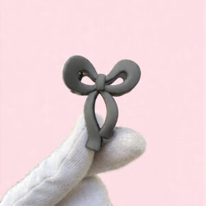 GREY Bow Claw Clip - Small