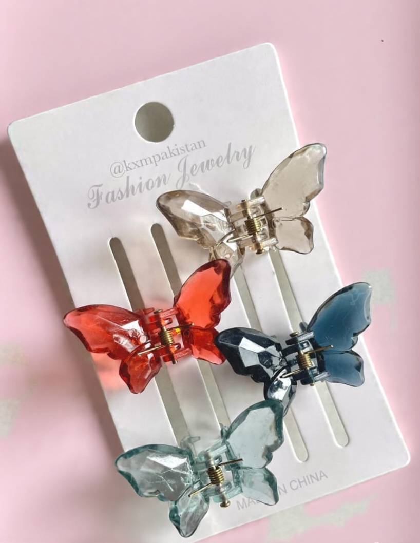 PACK of 4 VIBRANT Whimsy Butterfly Clip - Small