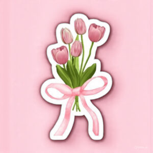 Pink tulips - Laptop Sticker