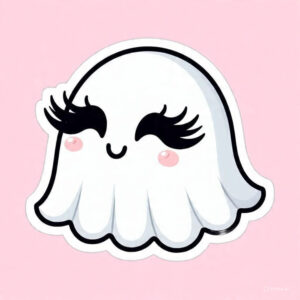 Pretty Ghost - Laptop Sticker