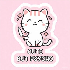 Cute but psycho - Laptop Sticker