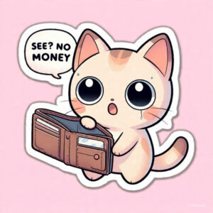 See, no money Cat - Laptop Sticker