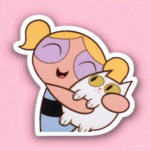Cat lover Powerpuff Girl - Laptop Sticker