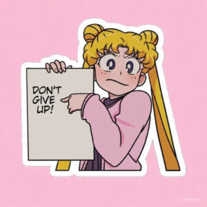 Don't give up Sailor Moon - Laptop Sticker