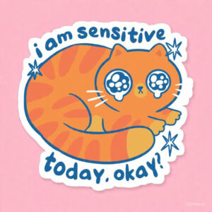 I'm sensitive today Emo Cat - Laptop Sticker