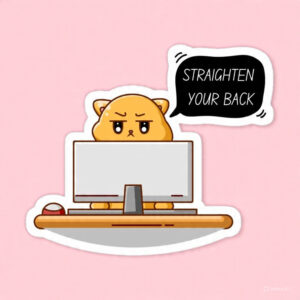 Straighten your back  - Laptop Sticker