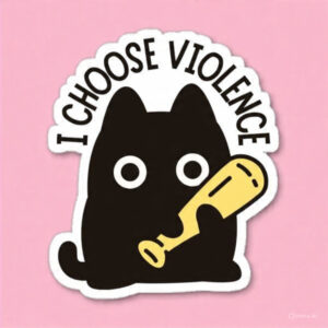 I choose Voilence Sarcastic Cat - Laptop Sticker