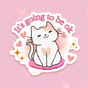 It's going to be OK Cat - Laptop Sticker