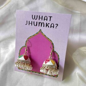 WHITE MULTI - Twin Tone Jhumka