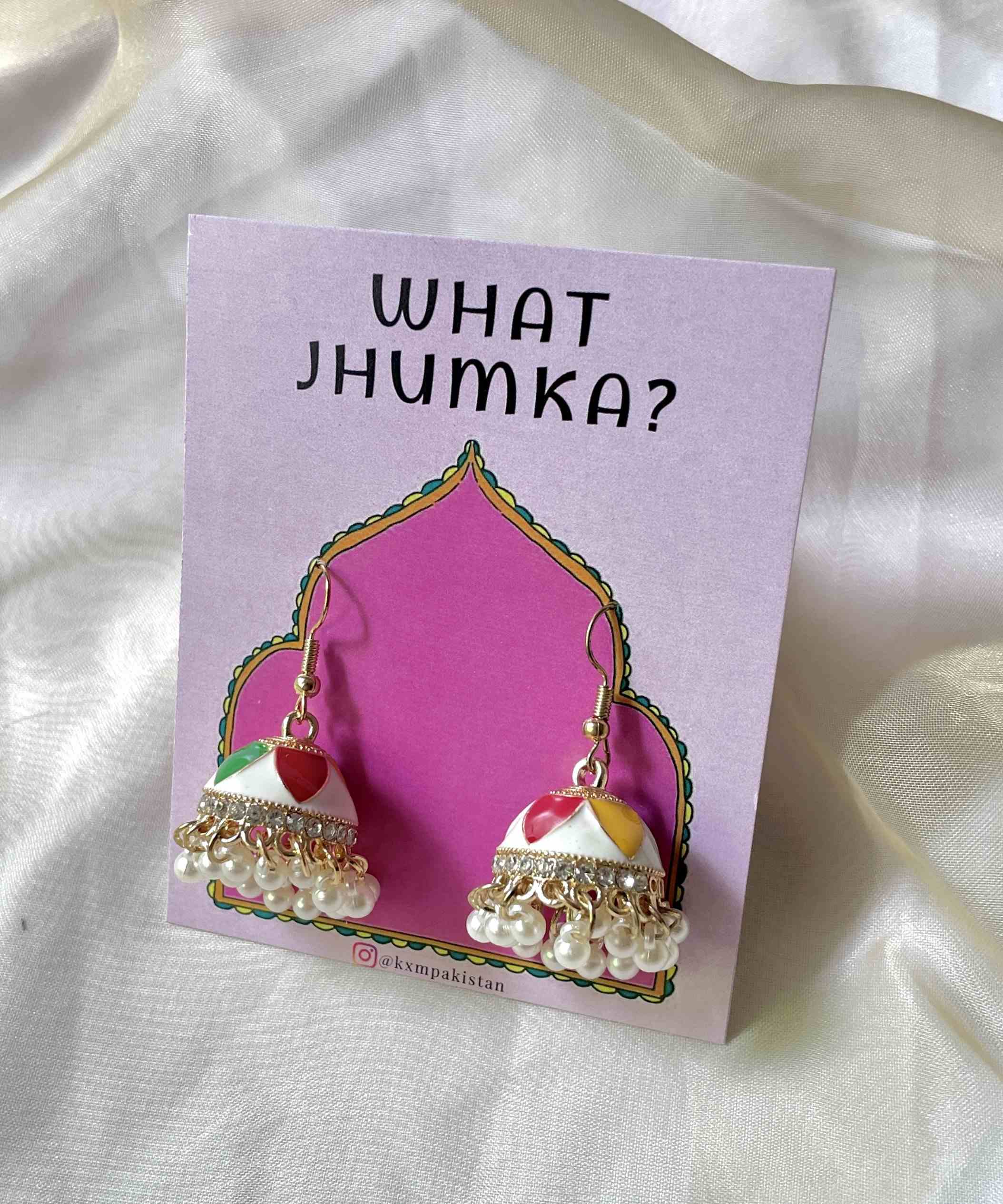 WHITE MULTI - Twin Tone Jhumka