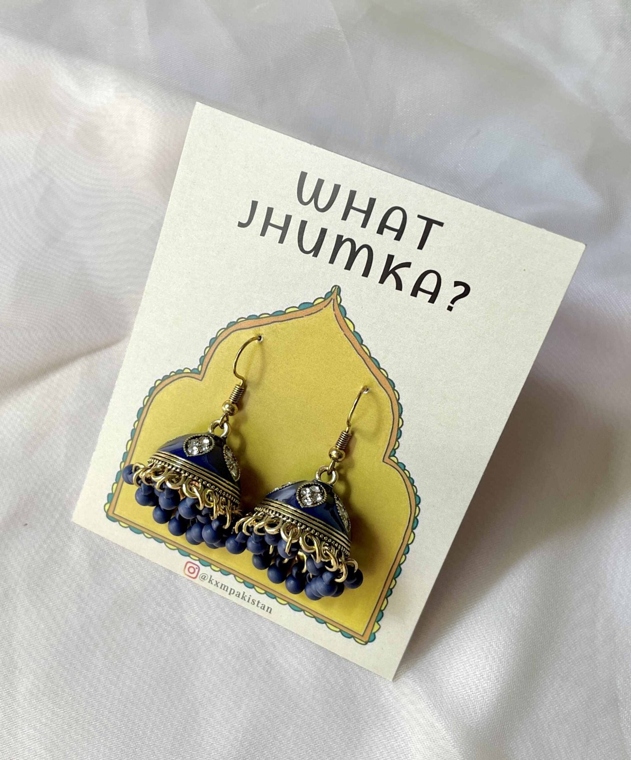 Golden NAVY BLUE - Bling Jhumka