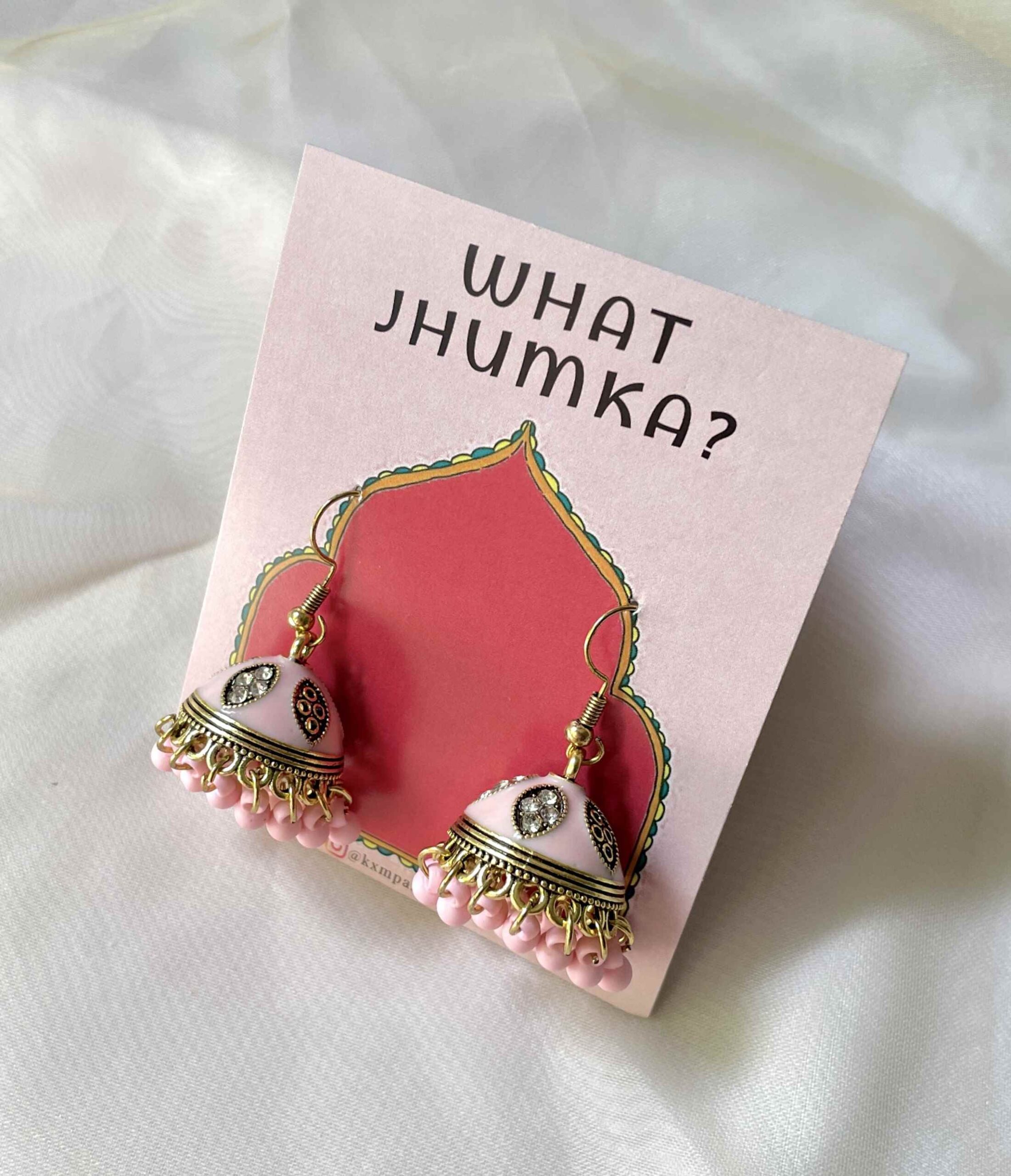 Golden PINK - Bling Jhumka