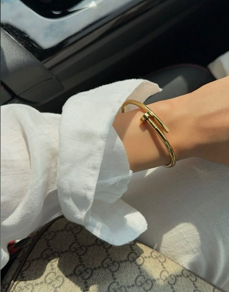 Stainless-Steel Nail Bracelet - Golden - Image 2