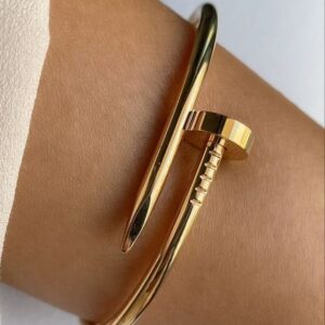 Stainless-Steel Nail Bracelet - Golden