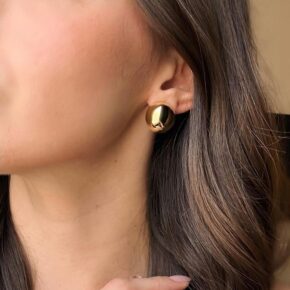 Big Round - Golden Ear stud