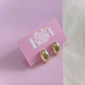 OVAL - Golden Ear stud