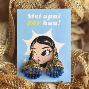 NAVY BLUE - Golden Jhumka