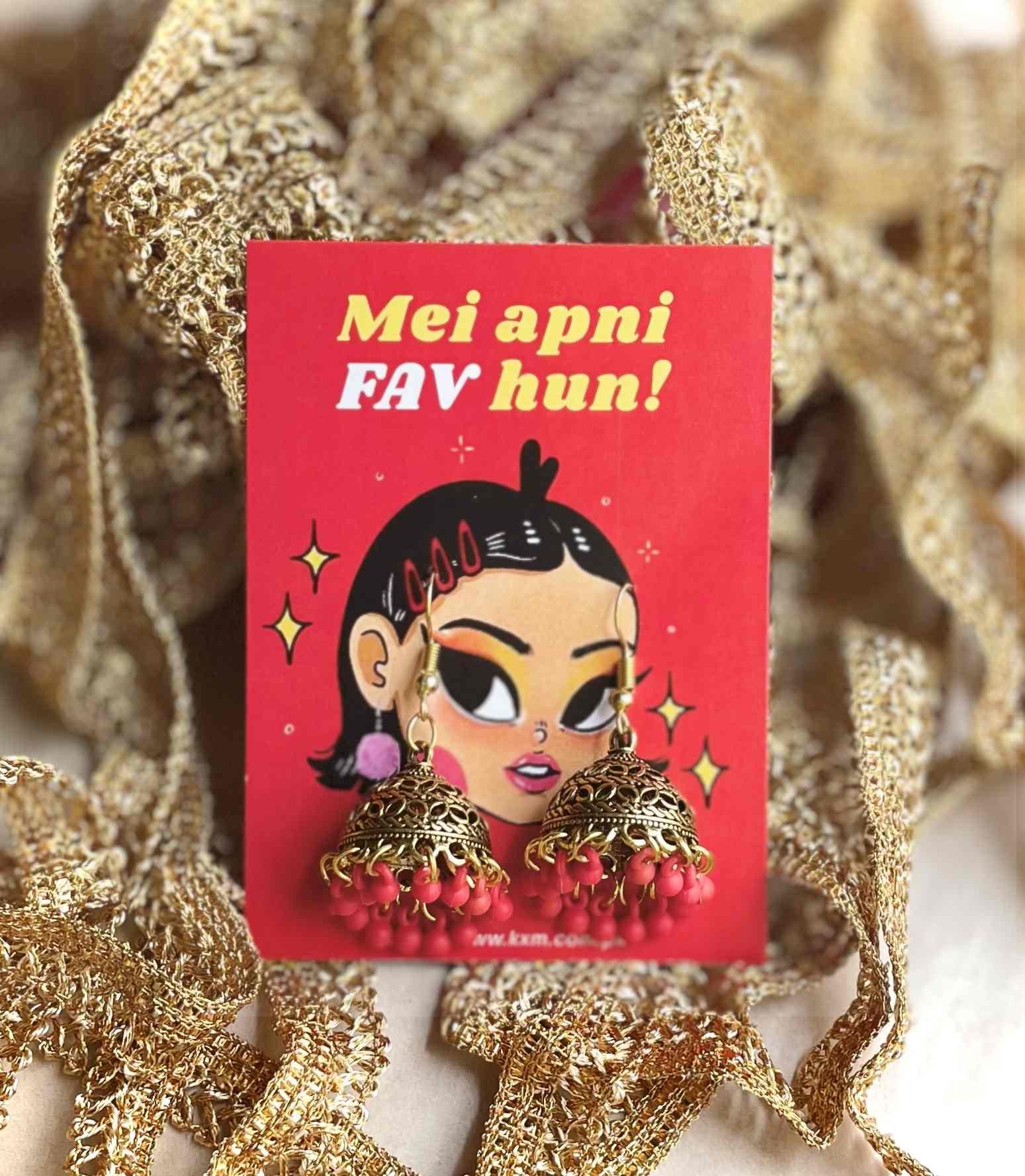 RED - Golden Jhumka