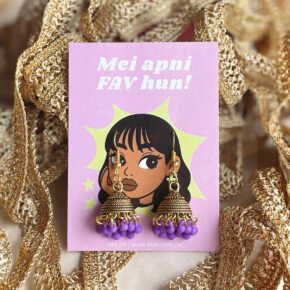 PURPLE - oxidised Golden Jhumka