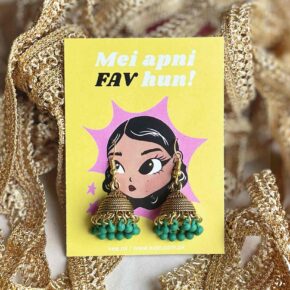 GREEN - oxidised Golden Jhumka