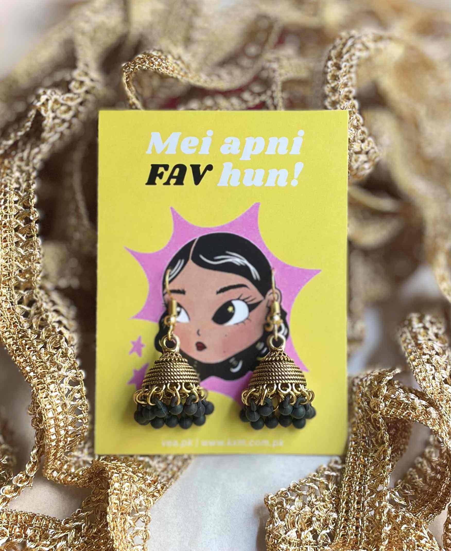BLACK - oxidised Golden Jhumka