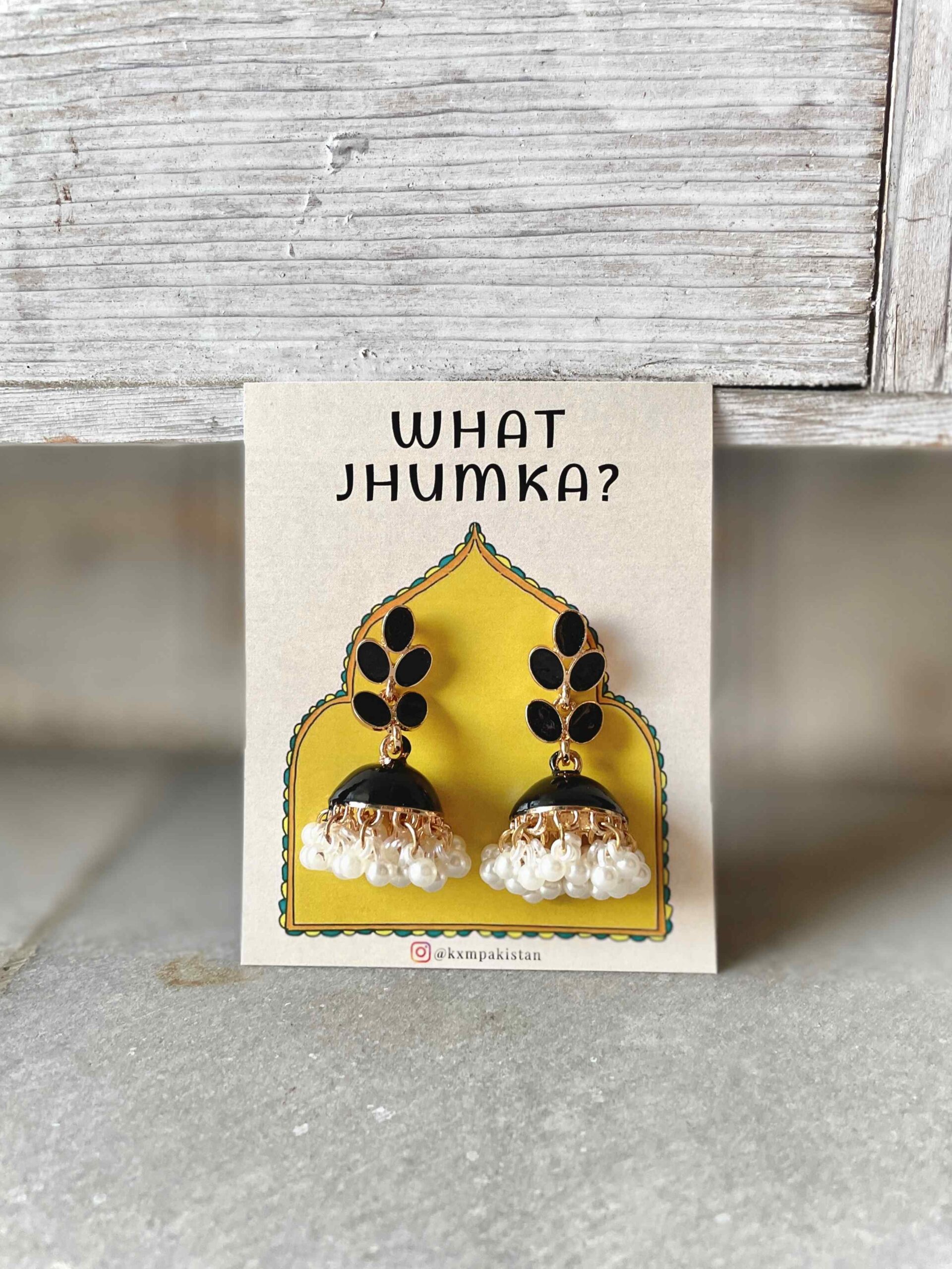 BLACK - Leaf Jhumka - Image 2